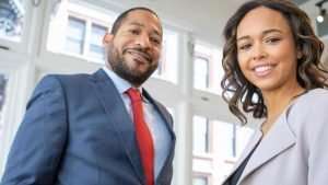 Business owners recording a video