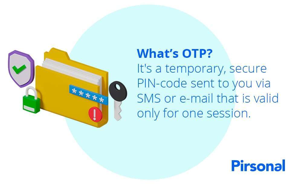 Infographic explaining the concept of one-time passcode (OTP)
