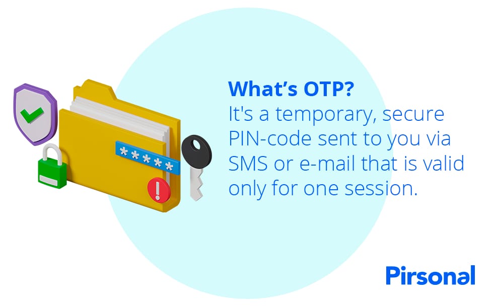 Infographic explaining the concept of one-time passcode (OTP)