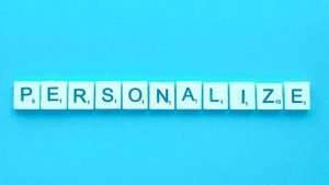 Scrabble with letters showing "Personalize"