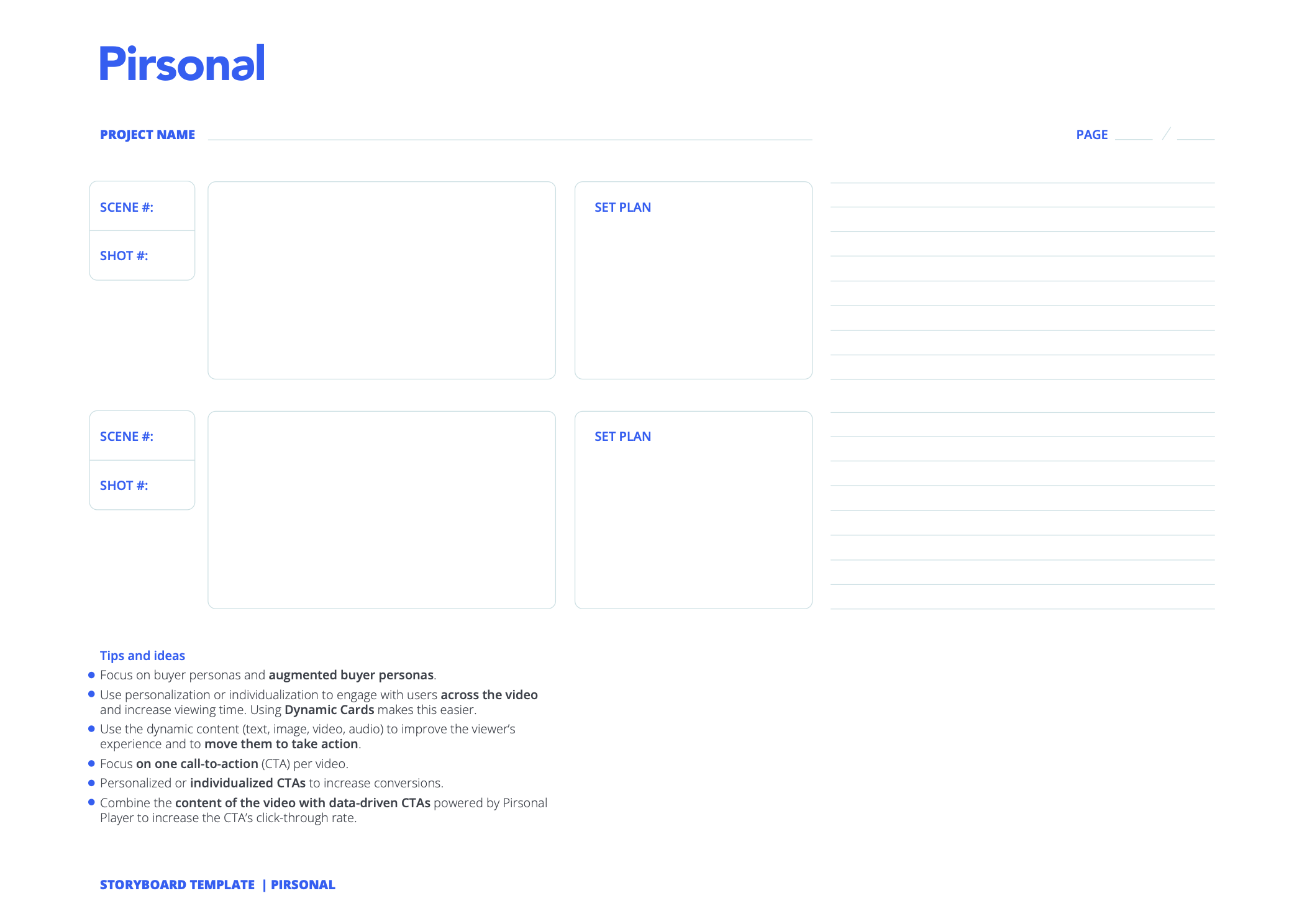 Storyboard Template for Personalized Videos
