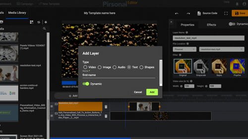 Pirsonal Editor is a video tool to create dynamic video templates for Pirsonal