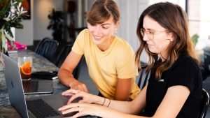 Business colleagues working on a video marketing strategy