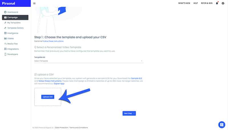 Upload A CSV To Make Personalized Videos Online With Pirsonal
