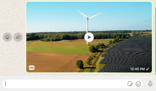 Video attachment in WhatsApp